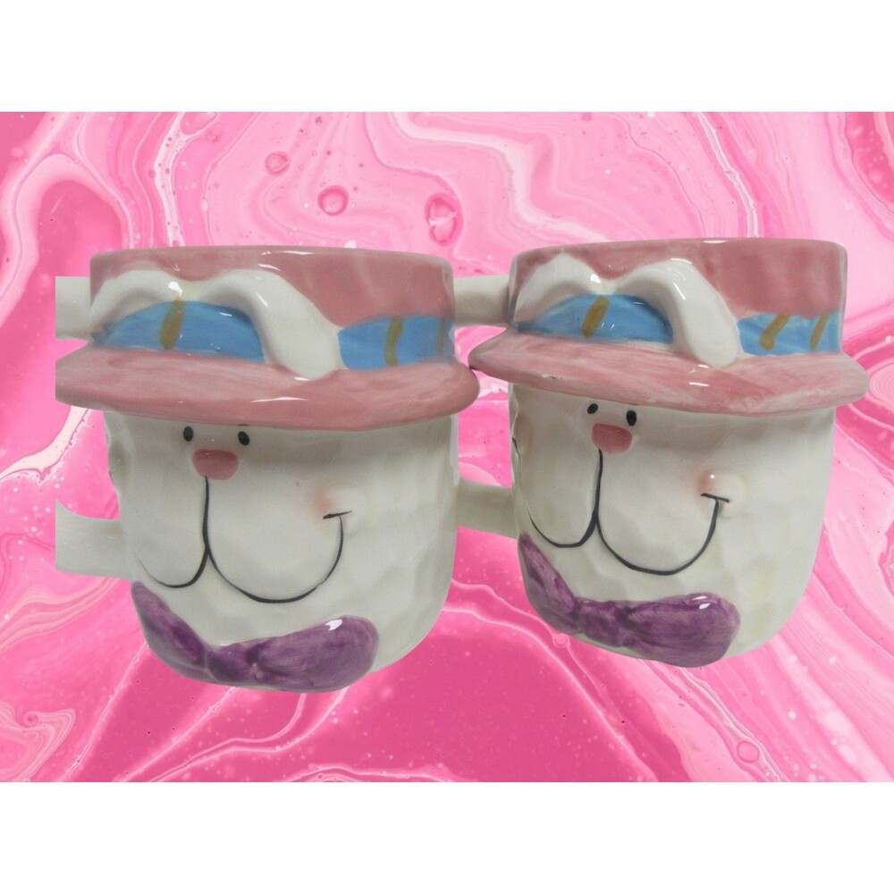 vintage "Ears to You" ceramic 3D bunny mugs manufactured by Papel Freelance.
